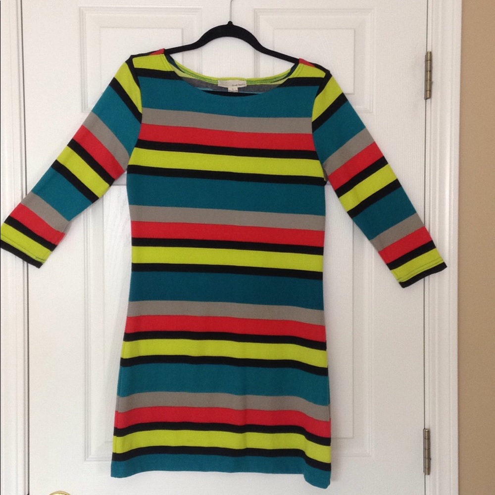 Bright stripes bodycon dress